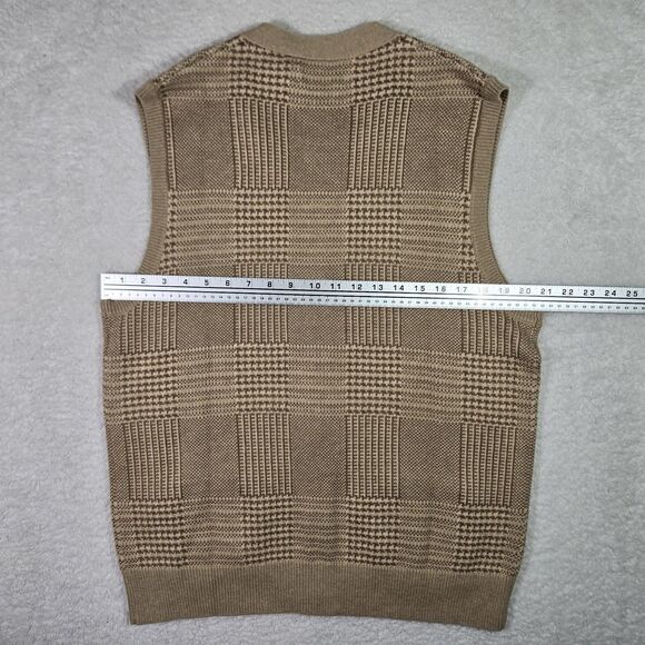 $268 Polo Ralph Lauren Trendy Golf Mens Large Glen Plaid Sweater Vest Tan L - Picture 7 of 8